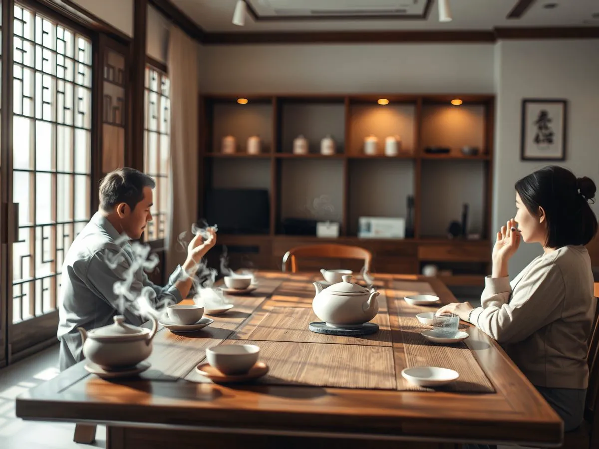 茶文化沙龙活动现场，参与者围坐交流